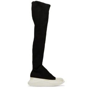 Rick owens women’s drkshdw fogachine stretch black denim sneaker boots